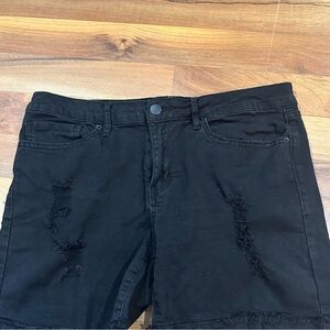 Angel Kiss Black Distressed Jean Shorts